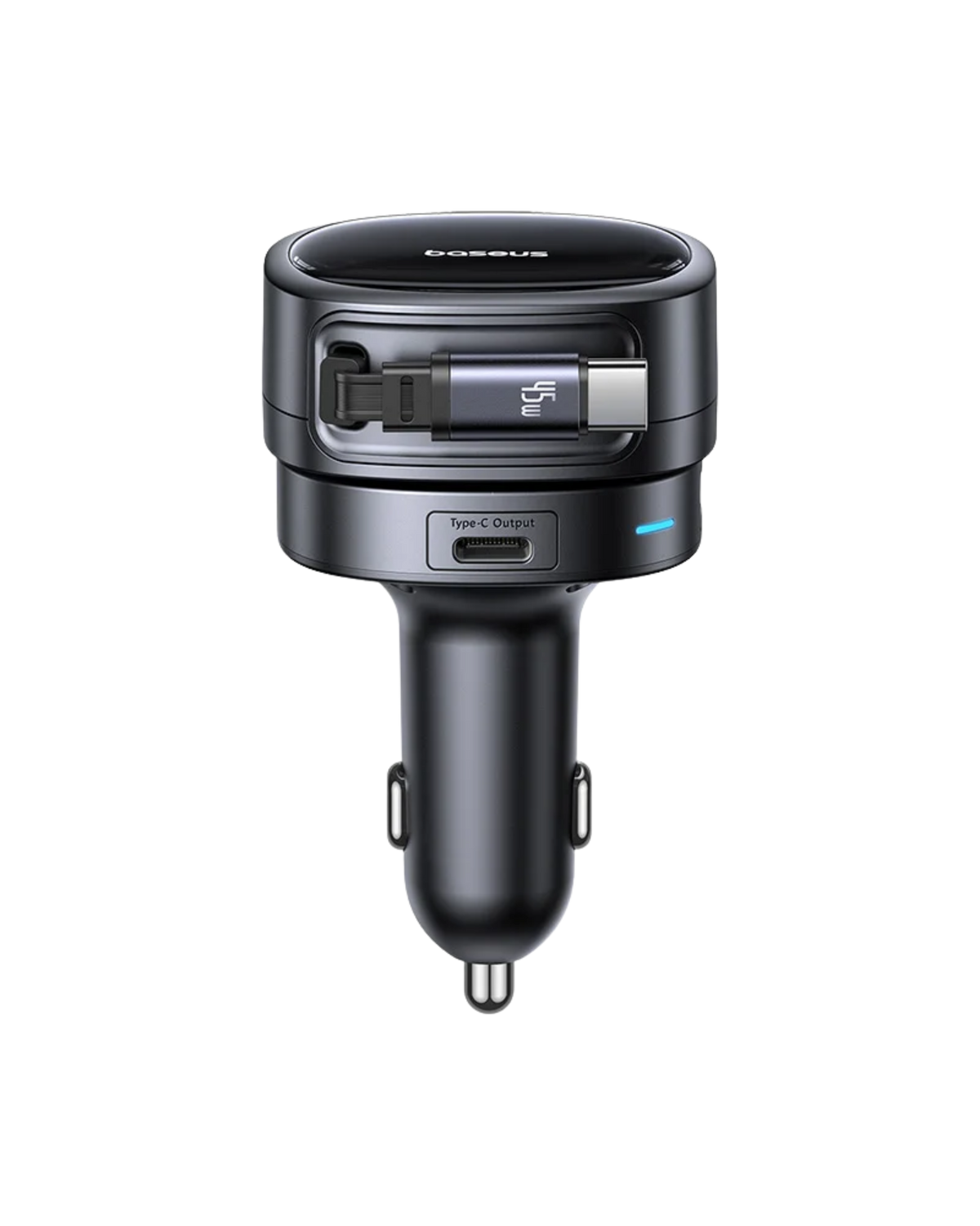 Baseus PrimeTrip VR1 Car Charger with Retractable Cable (U+C)+Type-C 60W Cosmic Black (C-00)