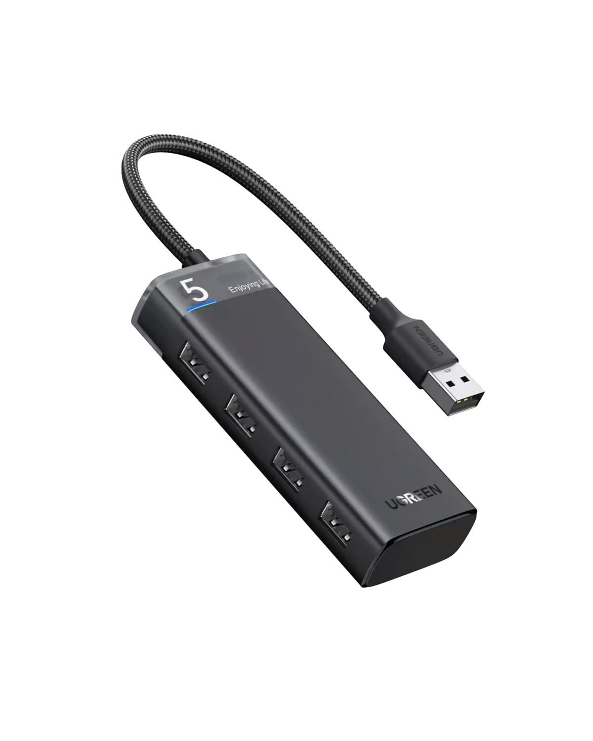 UGREEN 15548 USB 3.2 Gen 1 Hub — 4× USB-A 3.2 Gen 1 ports, with up to 5Gbps data transfer speed, 1× USB-C 5V/2A power input for stable operation. (4-in-1)