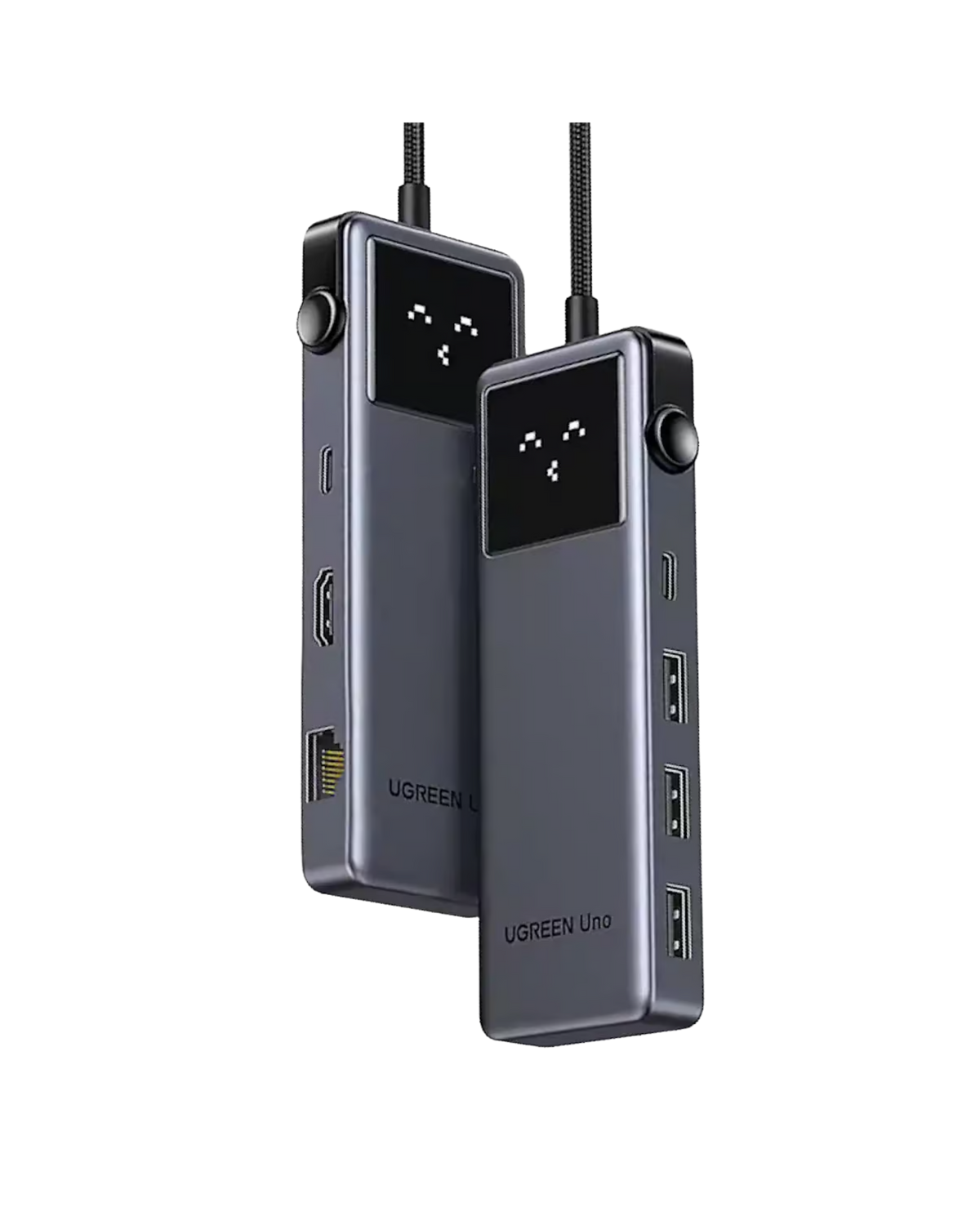 UGREEN 45155 USB-C Hub — 1× HDMI, 2× USB-A 3.0, 1× USB-A 2.0, 1× USB-C 3.0 data port, 1× RJ45 Gigabit Ethernet, and 1× USB-C PD power port. Supports 4K@60Hz HDMI, (7-in-1)