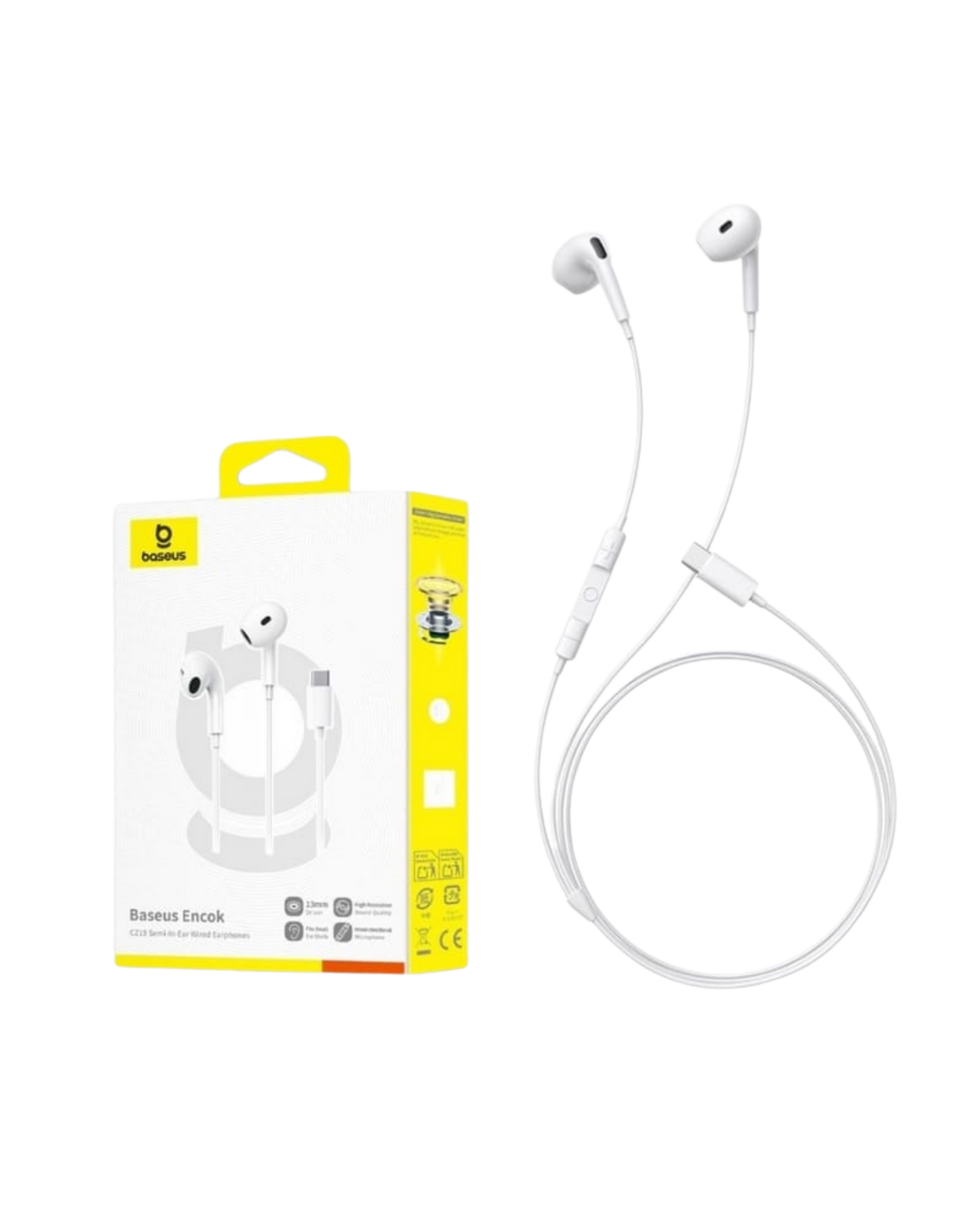 Baseus Encok CZ19 Wired Earphones Moon White