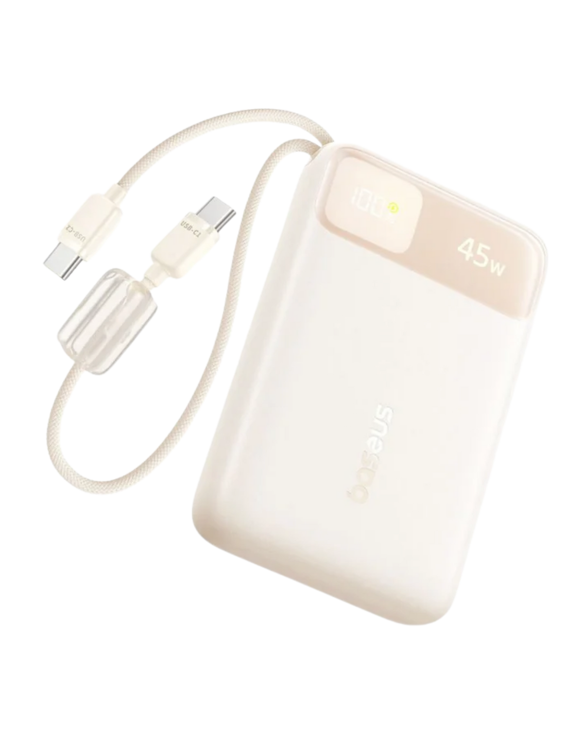Baseus EnerFill FC11 Digital Display Power Bank with Dual Built-in USB-C Cables 10000mAh 45W (E0031001)
