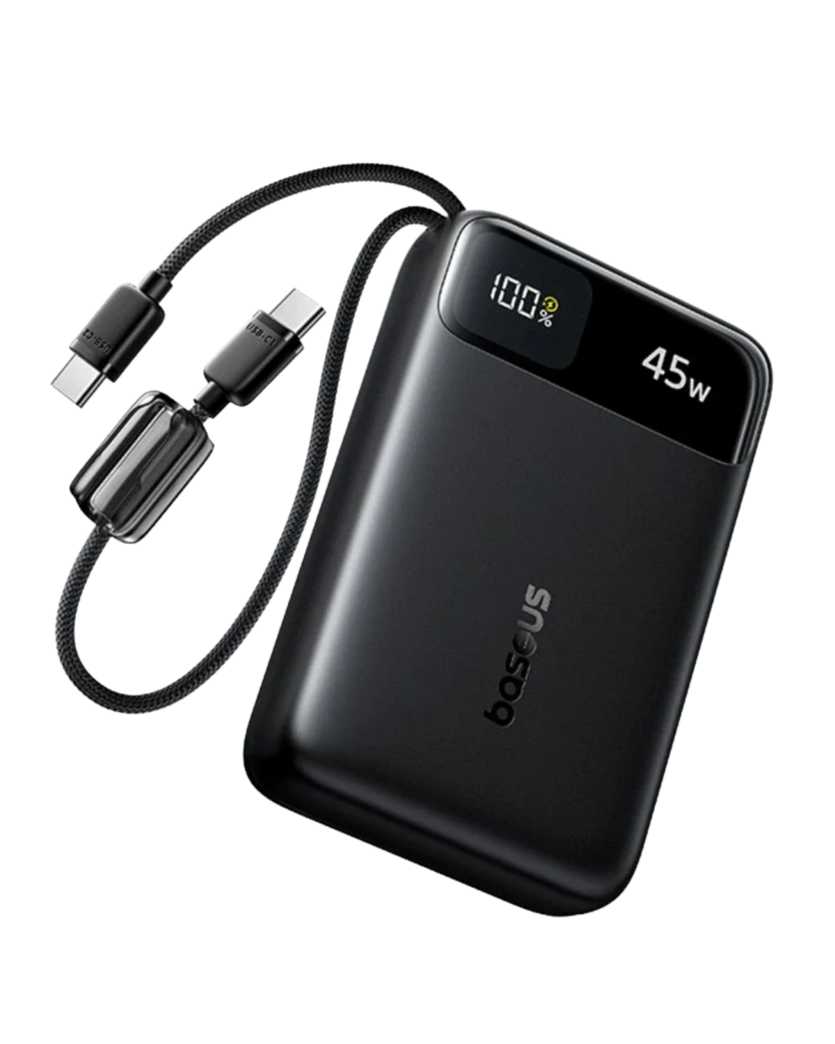 Baseus EnerFill FC11 Digital Display Power Bank with Dual Built-in USB-C Cables 20000mAh 45W Cosmic Black (E0031100)