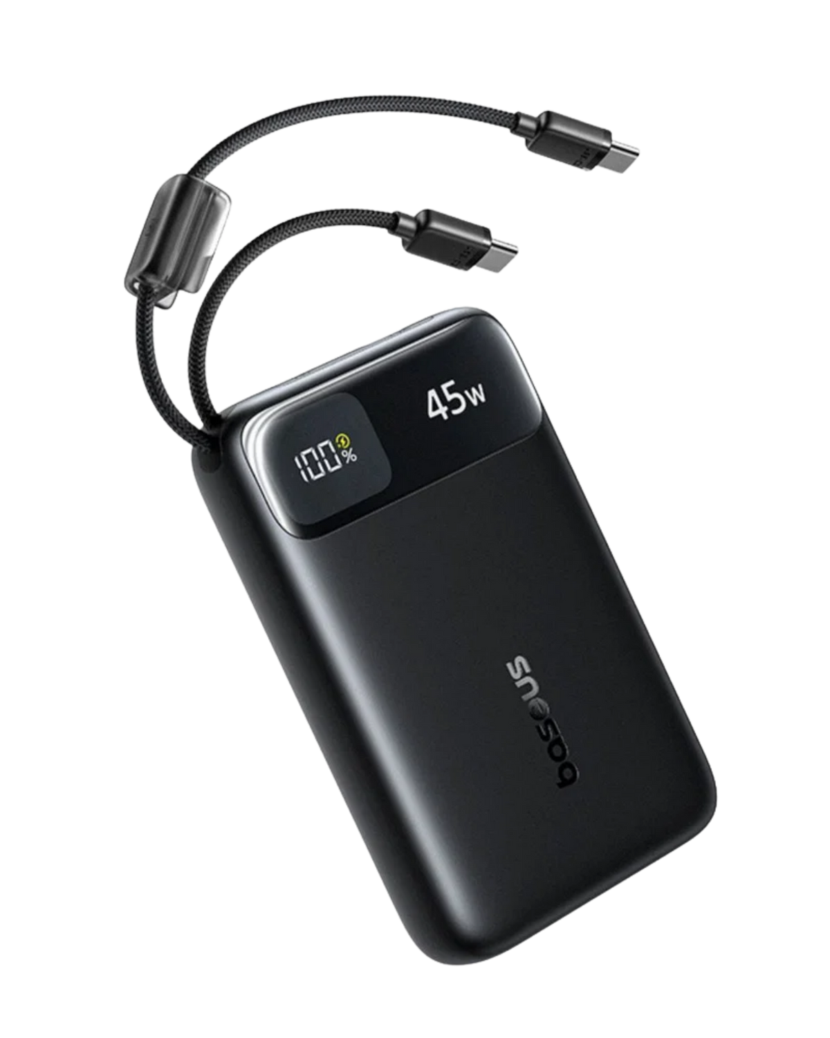 Baseus EnerFill FC11 Digital Display Power Bank with Dual Built-in USB-C Cables 20000mAh 45W Cosmic Black (E0031100)