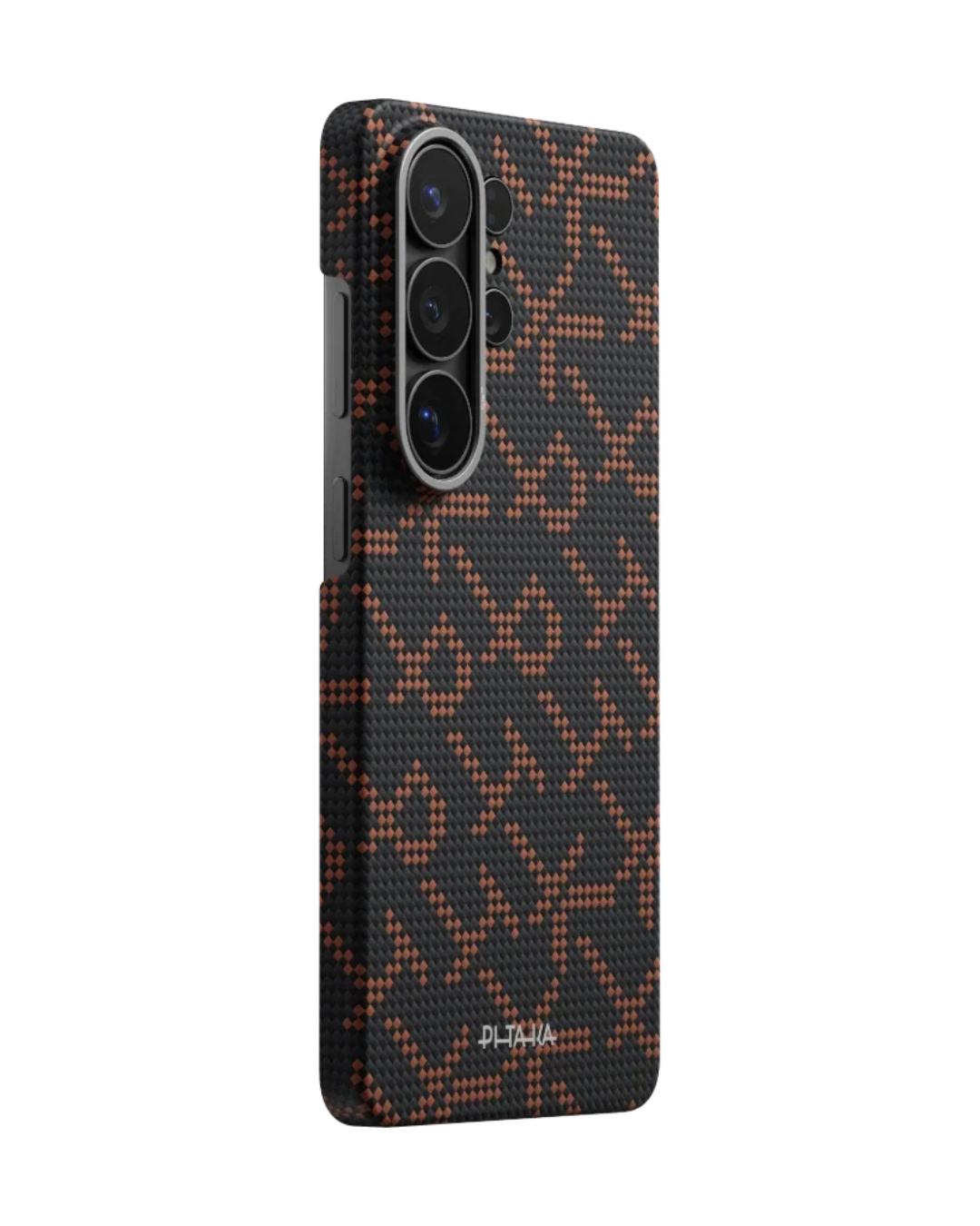 Pitaka Aaron Button Edge Case S26 Ultra - PTK Weaving (Orange/Black)